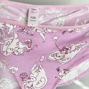 NWOT Retro 2007 Victoria's Secret Angels Ruched Back Panties Size L Pink Cotton